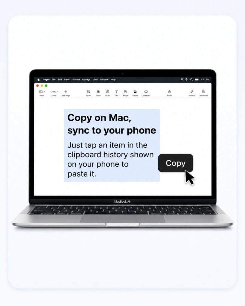 Macでテキストをコピーする画面
